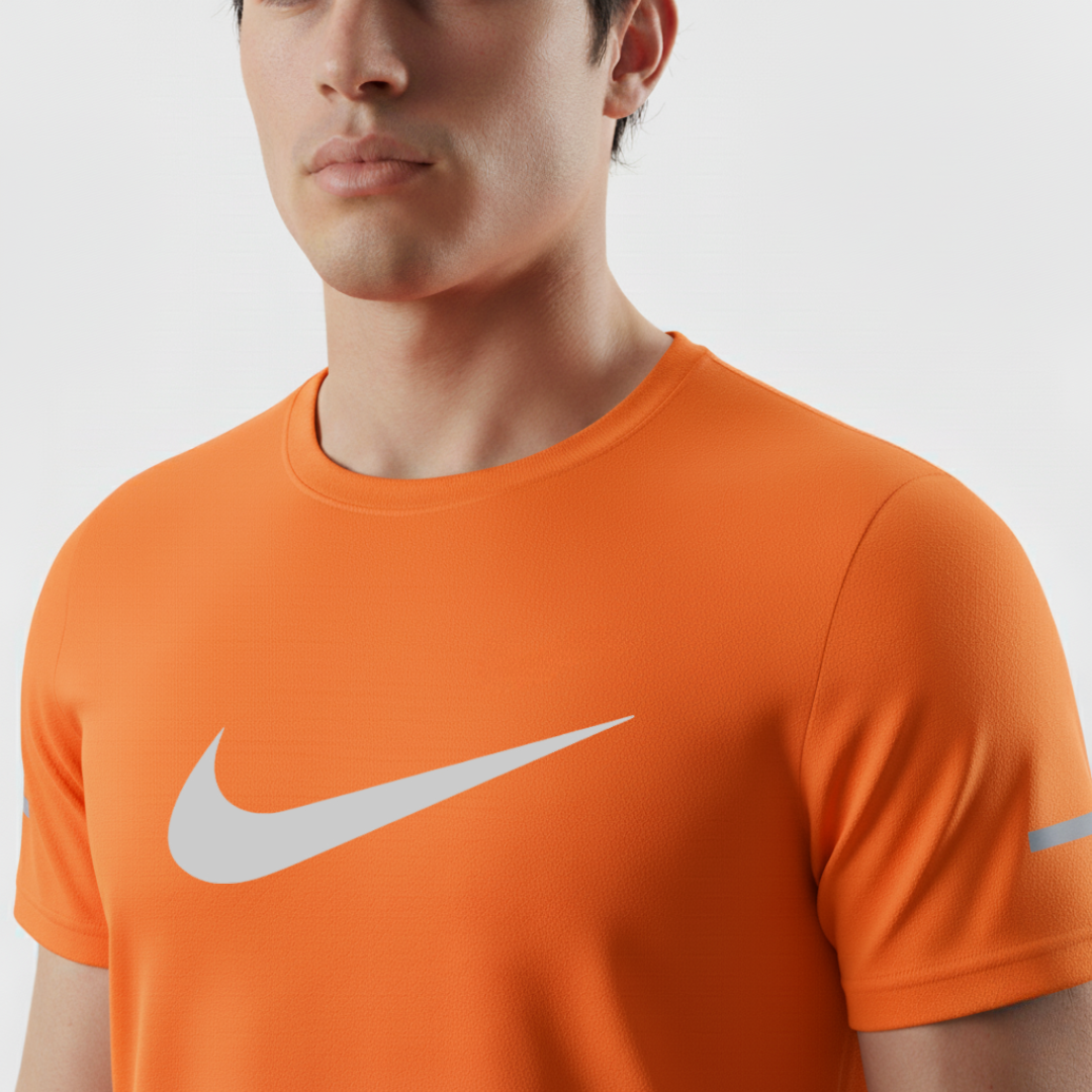 220 CAMISETA HOMBRE NARANJA LOGO GRANDE NK