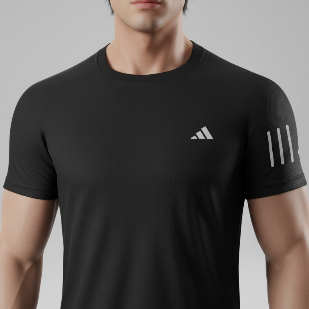 227 CAMISETA HOMBRE NEGRO TRES LINEAS ADD