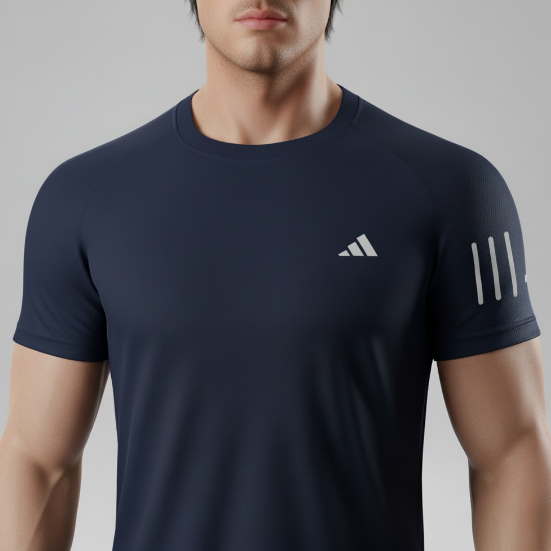228 CAMISETA HOMBRE AZUL NAVY TRES LINEAS ADD