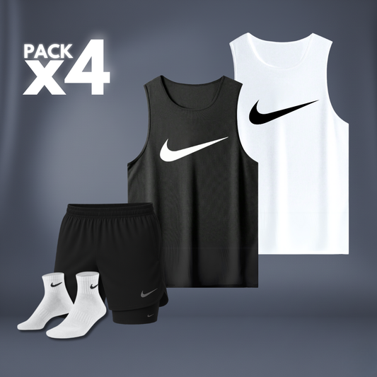 1012 - 2 Esque[B,N]+Pant.Licra[N]+Medias LOGO GRANDE NK