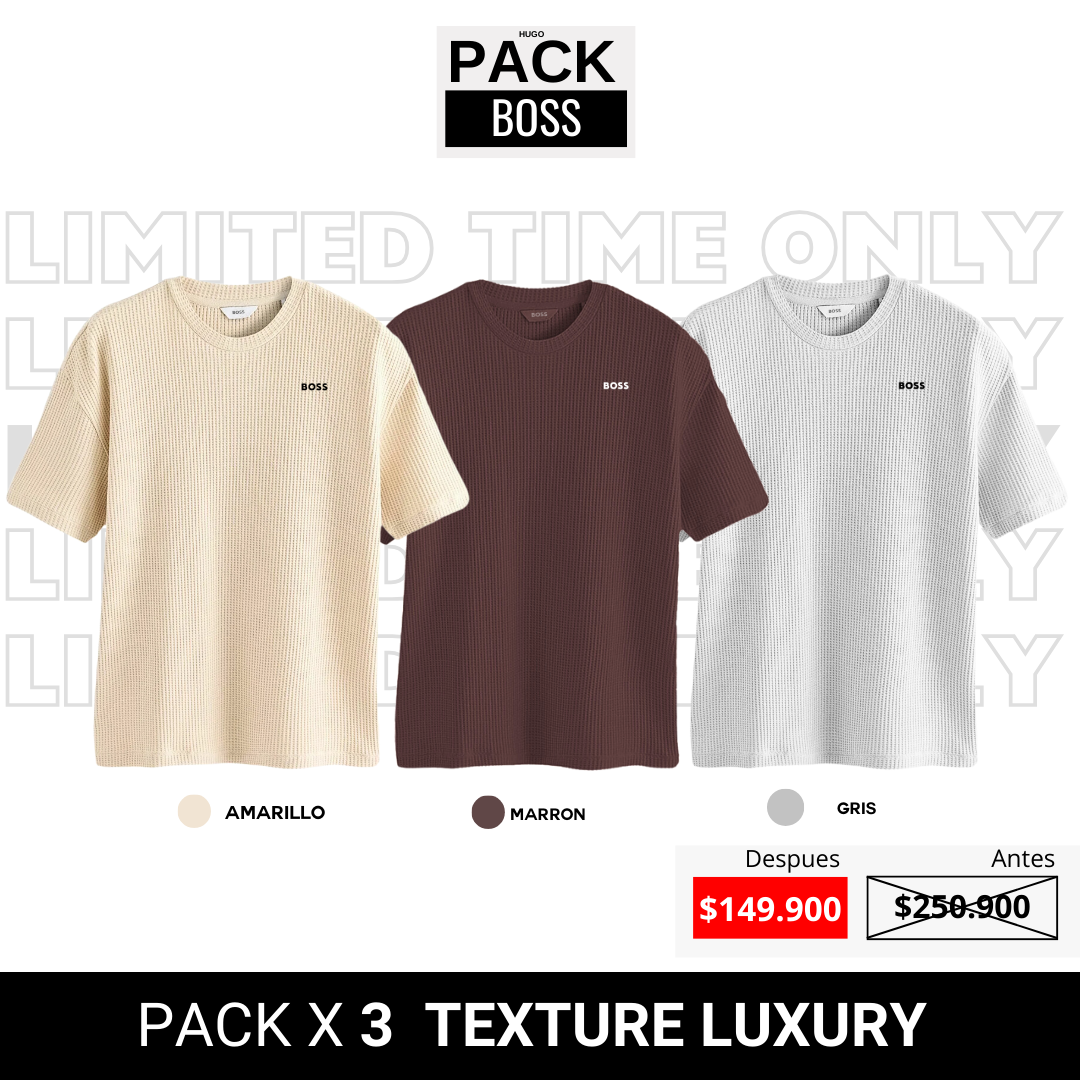 PACK X 3 Camisetas HB Texturizadas Luxury