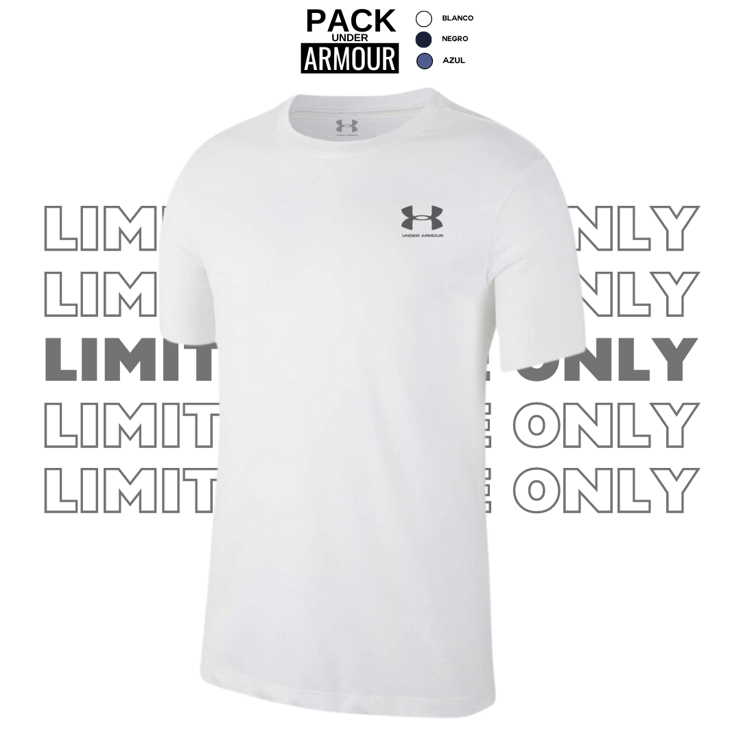 PACK X 3 Camisetas UA (Azul, Blanco, Negro)