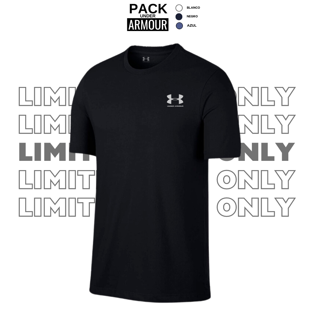 PACK X 3 Camisetas UA (Azul, Blanco, Negro)