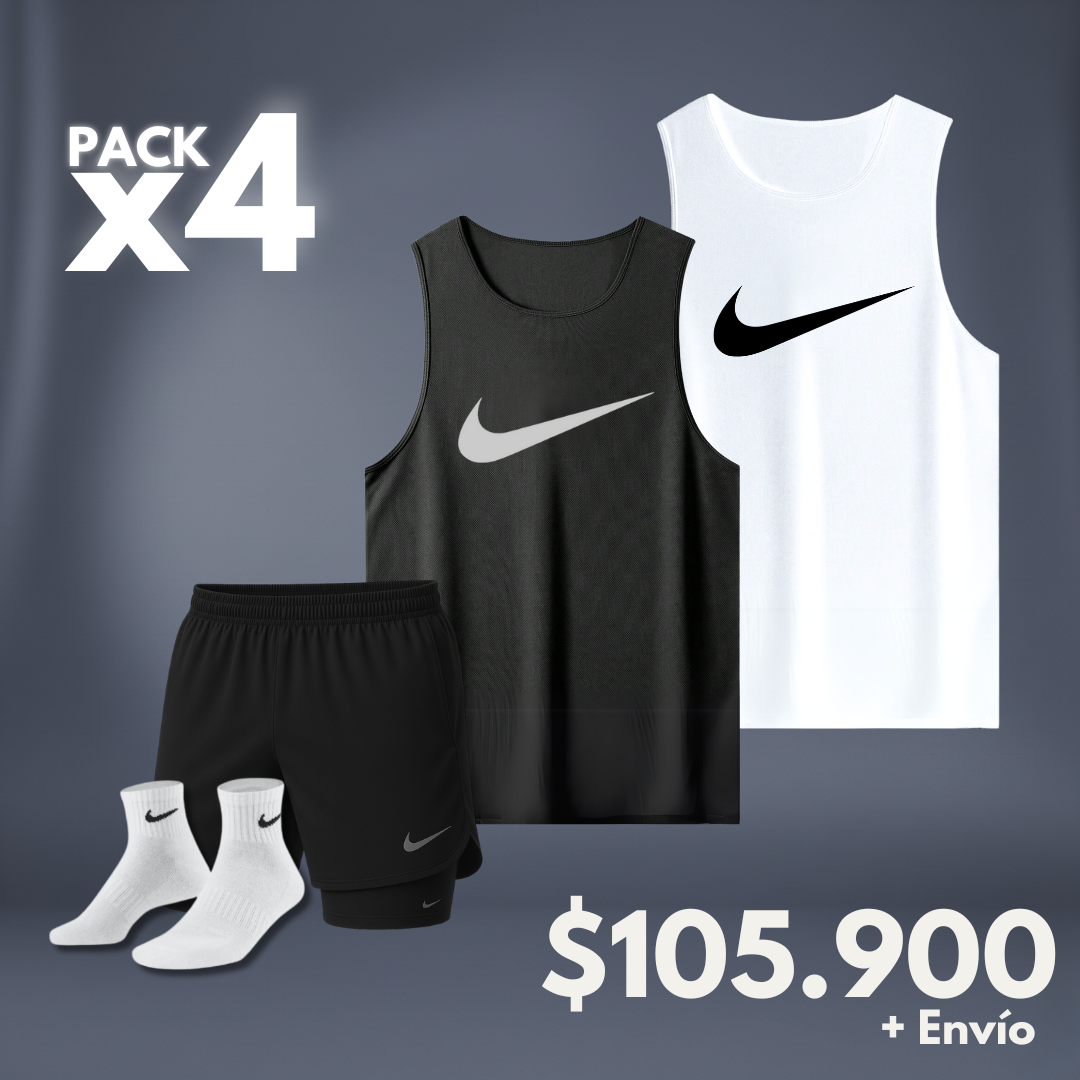 2 Esque[B,N]+Pant.Licra[N]+Medias LOGO GRANDE NK