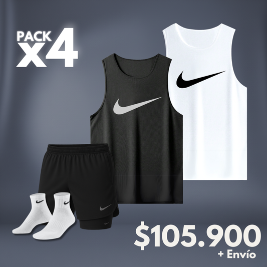 2 Esque[B,N]+Pant.Licra[N]+Medias LOGO GRANDE NK