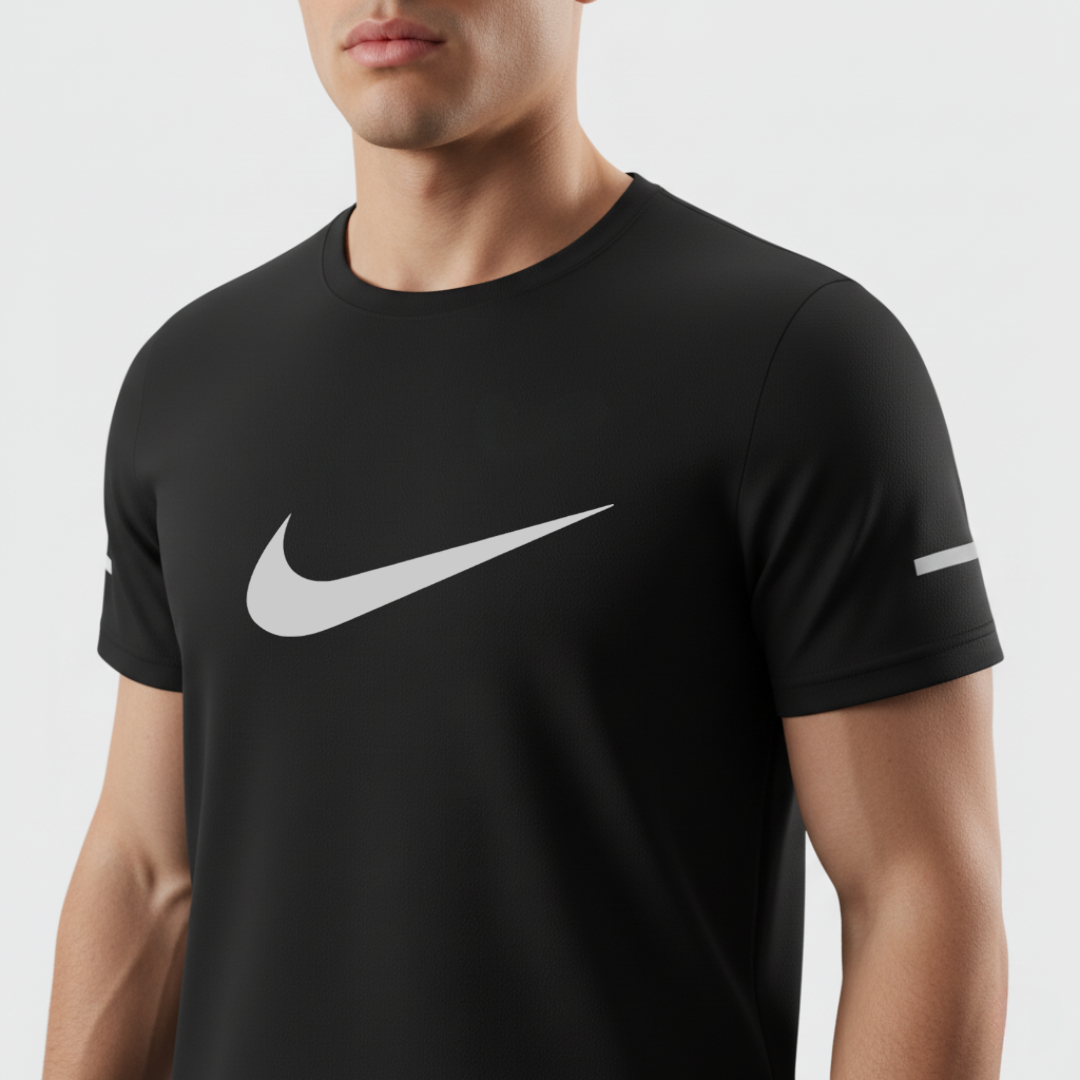 218 CAMISETA ESSENCIAL NEGRO LOGO GRANDE NK